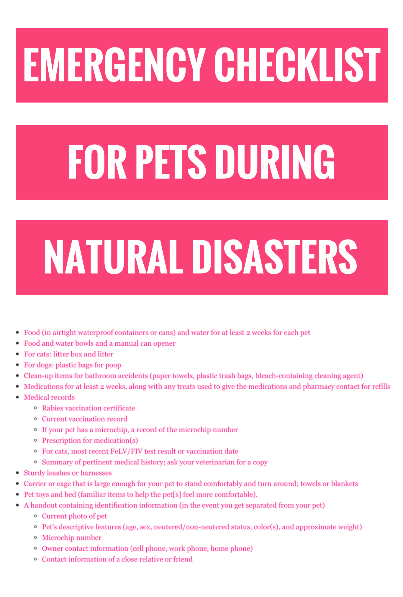 Keeping Your Pet Safe During Natural Disasters - Emergency Checklist For Pets - Communikait by Kait Hanson