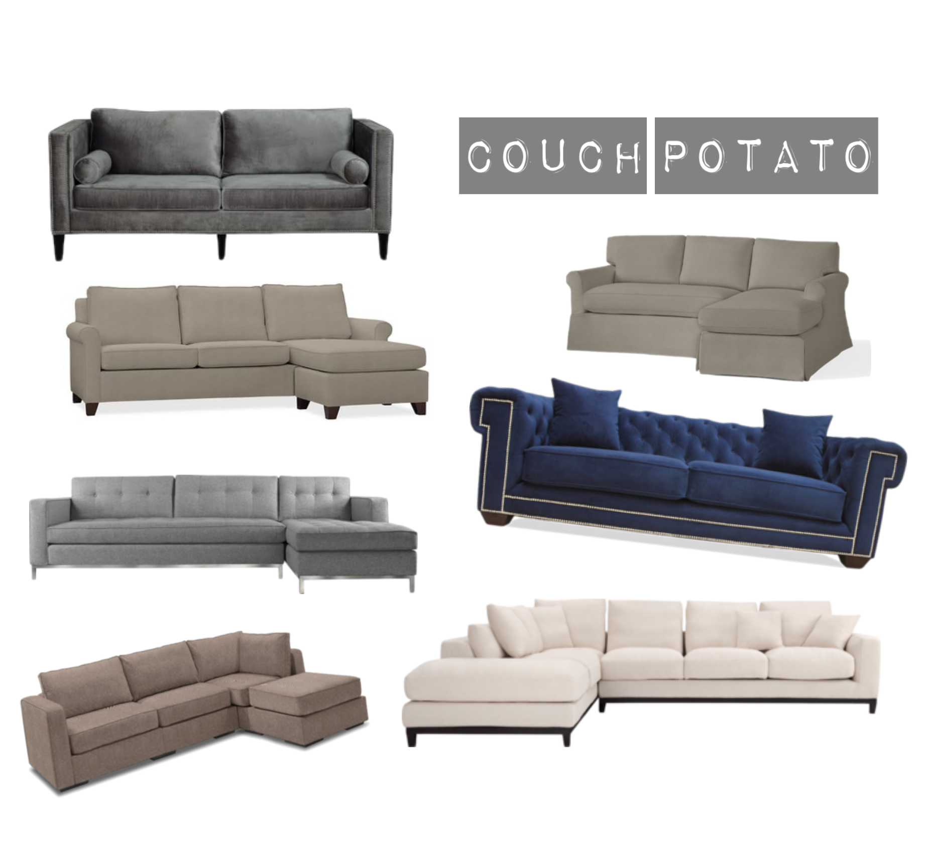 Couch Brainstorming - Grey Couches - Grey Blue Interior Design - Communikait by Kait Hanson