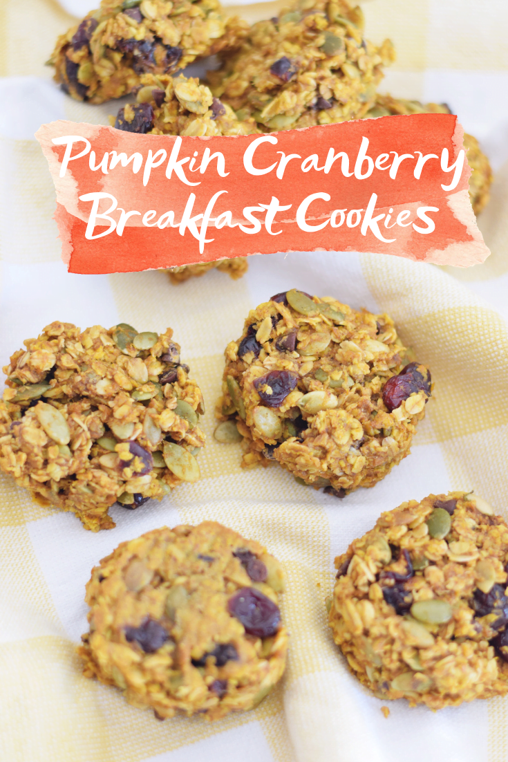 Pumpkin Cranberry Breakfast Cookies