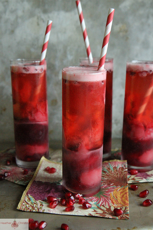 Raspberry Pomegranate Champagne Cocktail - 12 Festive Cocktails For Any Holiday Occasion - Communikait by Kait Hanson 