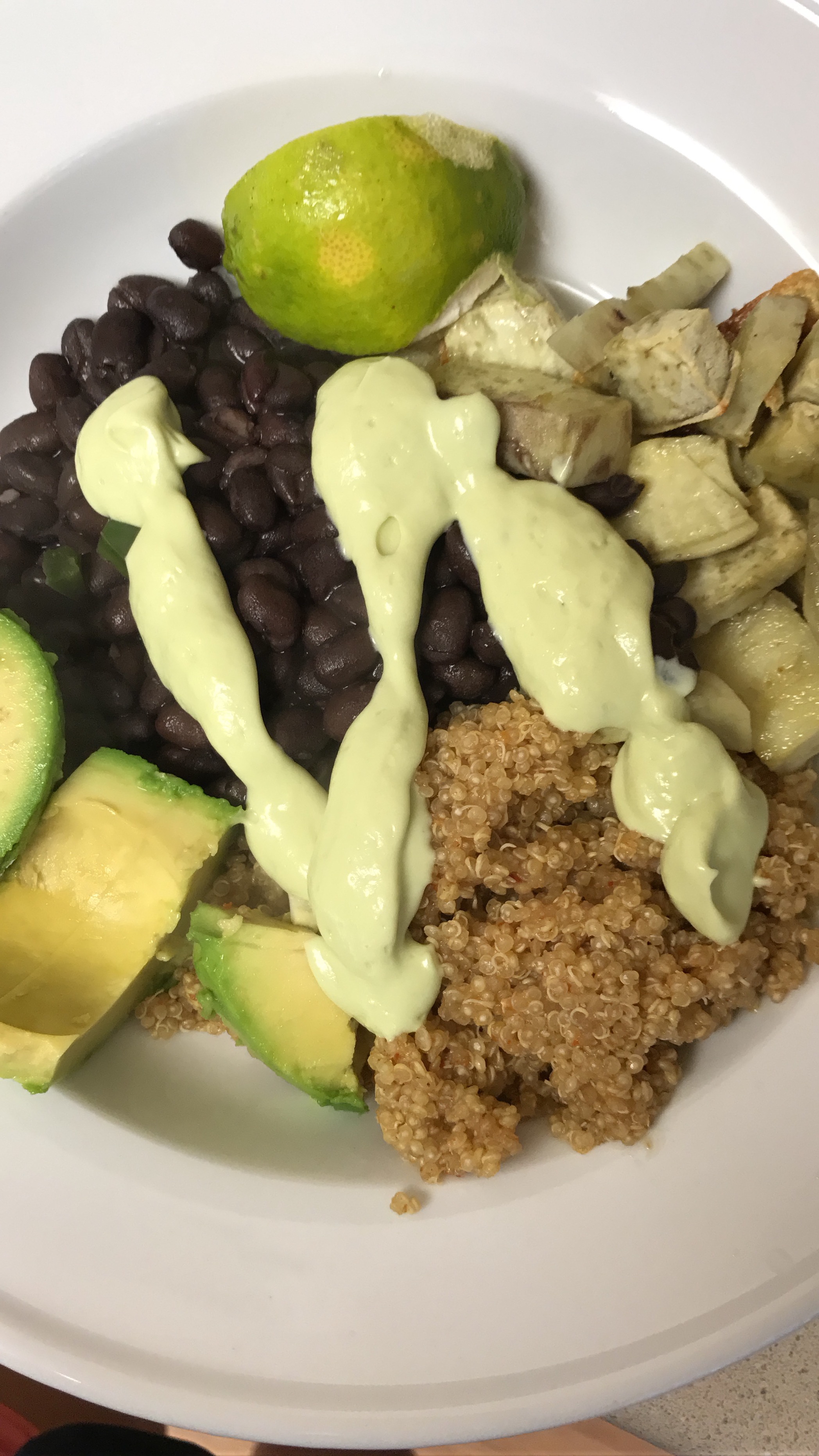 Sweet Potato and Black Bean Quinoa Bowls with Avocado Lime Sauce - Meal Planning + What We Ate Last Week - Communikait by Kait Hanson
