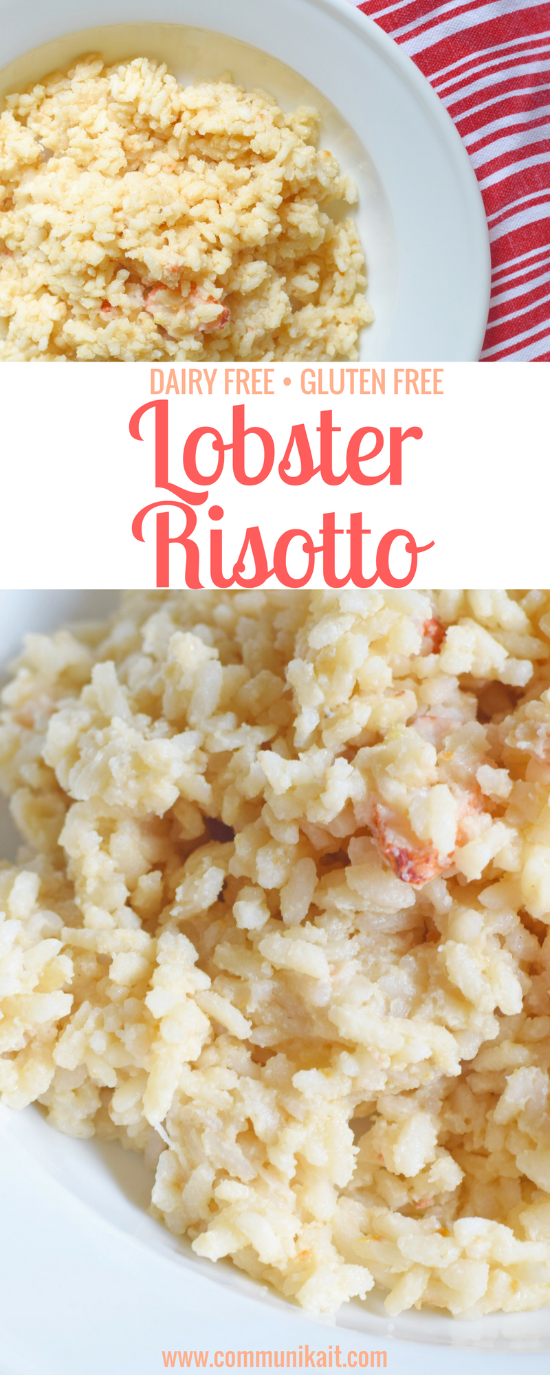 Dairy Free Lobster Risotto - Seafood Risotto Recipe - Easy Risotto Recipe - Gluten Free Risotto - Dairy Free Dinner Idea - Lobster Risotto Recipe - Easy Risotto Ingredients - Seafood Dinner Recipe - Communikait by Kait Hanson