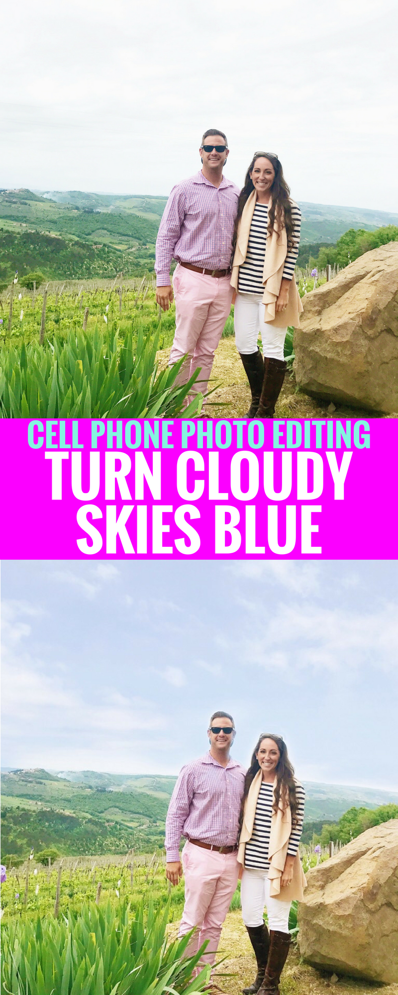 How To Make A Cloudy Sky Blue Using Snapped - Snapseed Photo Editing - Editing Photos Using Snapseed - iPhone photo editing apps - Easy photo editing on your phone - Communikait by Kait Hanson