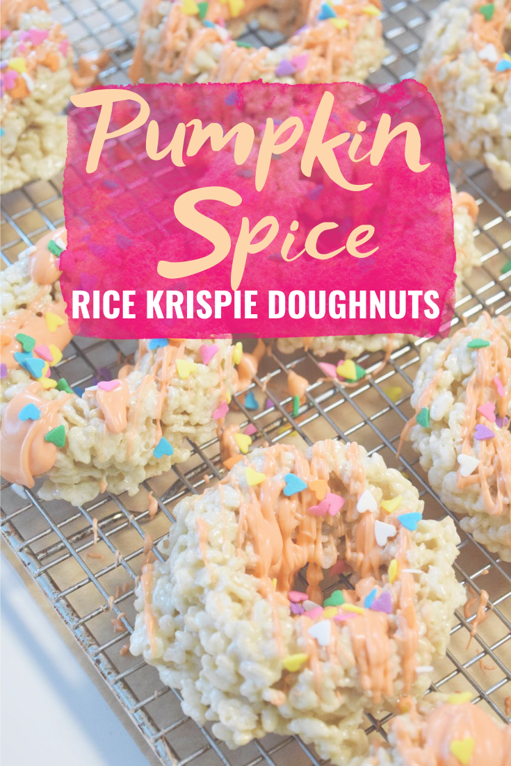 Autumn Spice Rice Krispie Doughnuts - Rice Krispie Recipes - Rice Krispie Ideas - Rice Krispie Original Recipe - Doughnuts Easy - Easy Fall Dessert - Quick Snack Recipe - Communikait by Kait Hanson