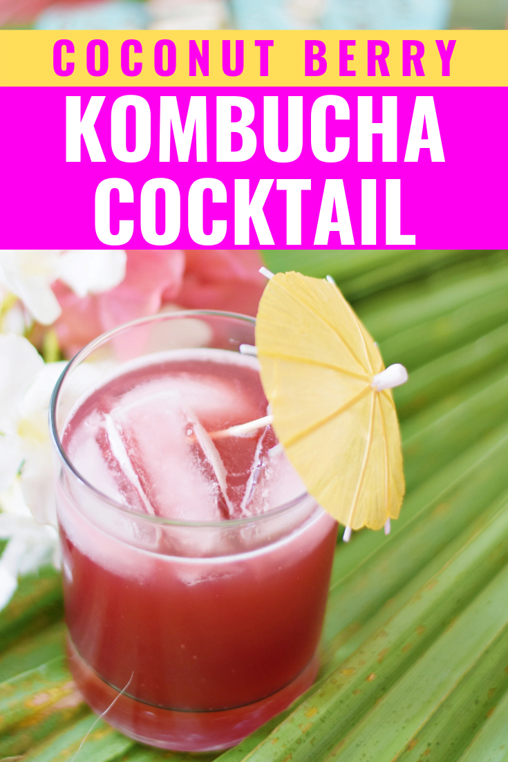 COCONUT BERRY KOMBUCHA COCKTAIL - A refreshing and delicious summer cocktail made with coconut vodka and Suja Mixed Berry Kombucha! | Kombucha Cocktails - Kombucha Cocktail recipe - Simple Kombucha Cocktails - Suja Kombucha - Suja Mini Booch - Island Distillers Coconut Vodka - Summer Cocktail - Easy Cocktail - Fizzy Cocktail - Mixed Berry Cocktail - Coconut Cocktail #cocktail #summer #recipe #kombucha 