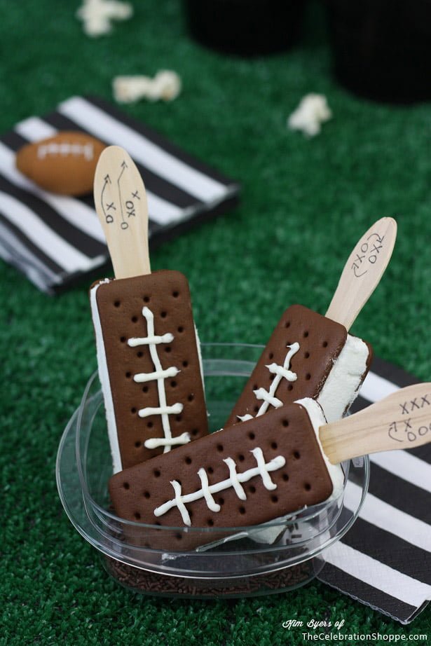 Super Bowl Ice Cream Sandwich Footballs
