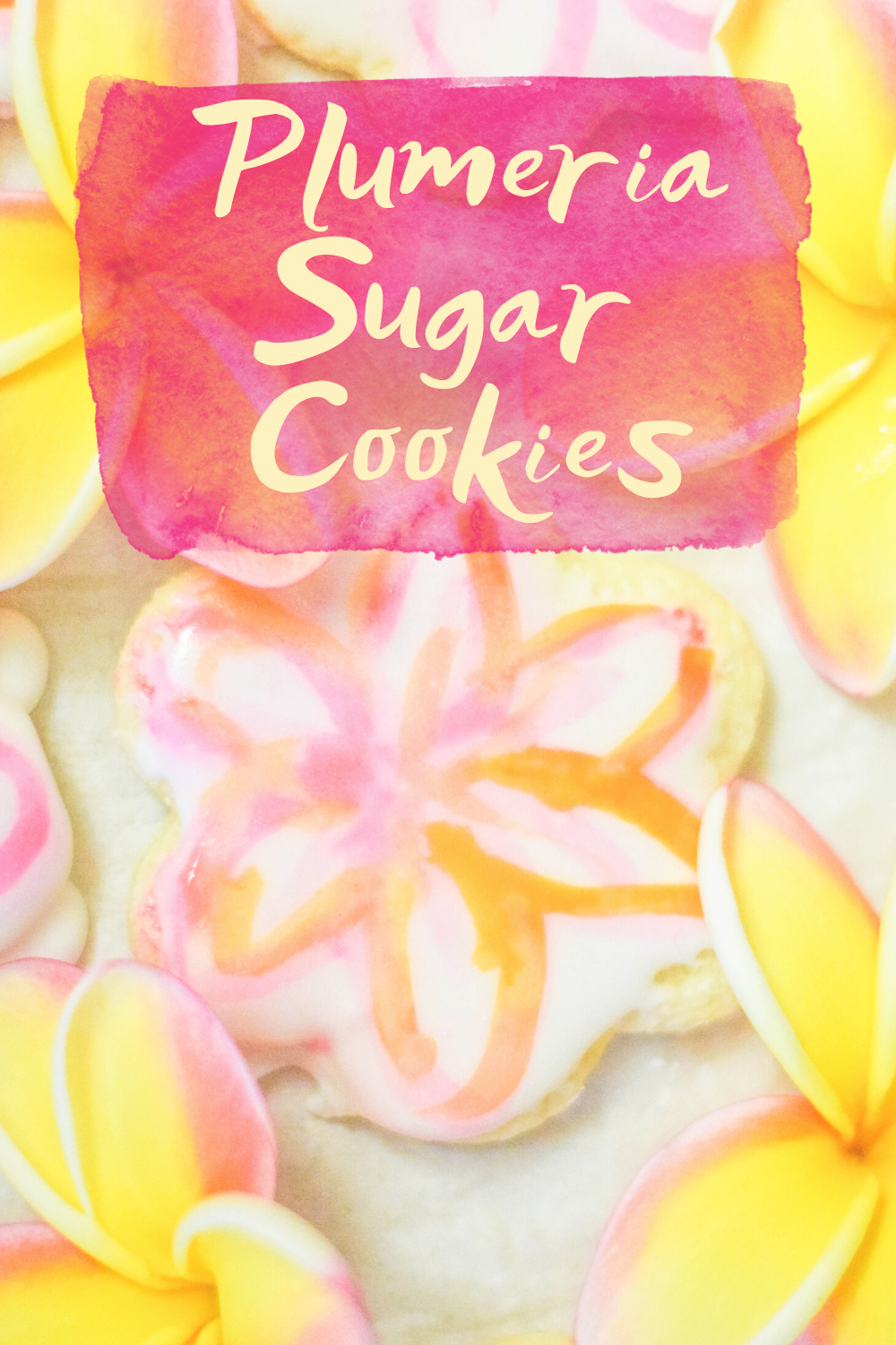 Plumeria Painted Cookies - Looking for an easy tutorial for painted cookies? Check out these delicious plumeria painted sugar cookies! |  Painted Cookies - Hand Painted Sugar Cookies - How To Paint Sugar Cookies With Food Coloring 