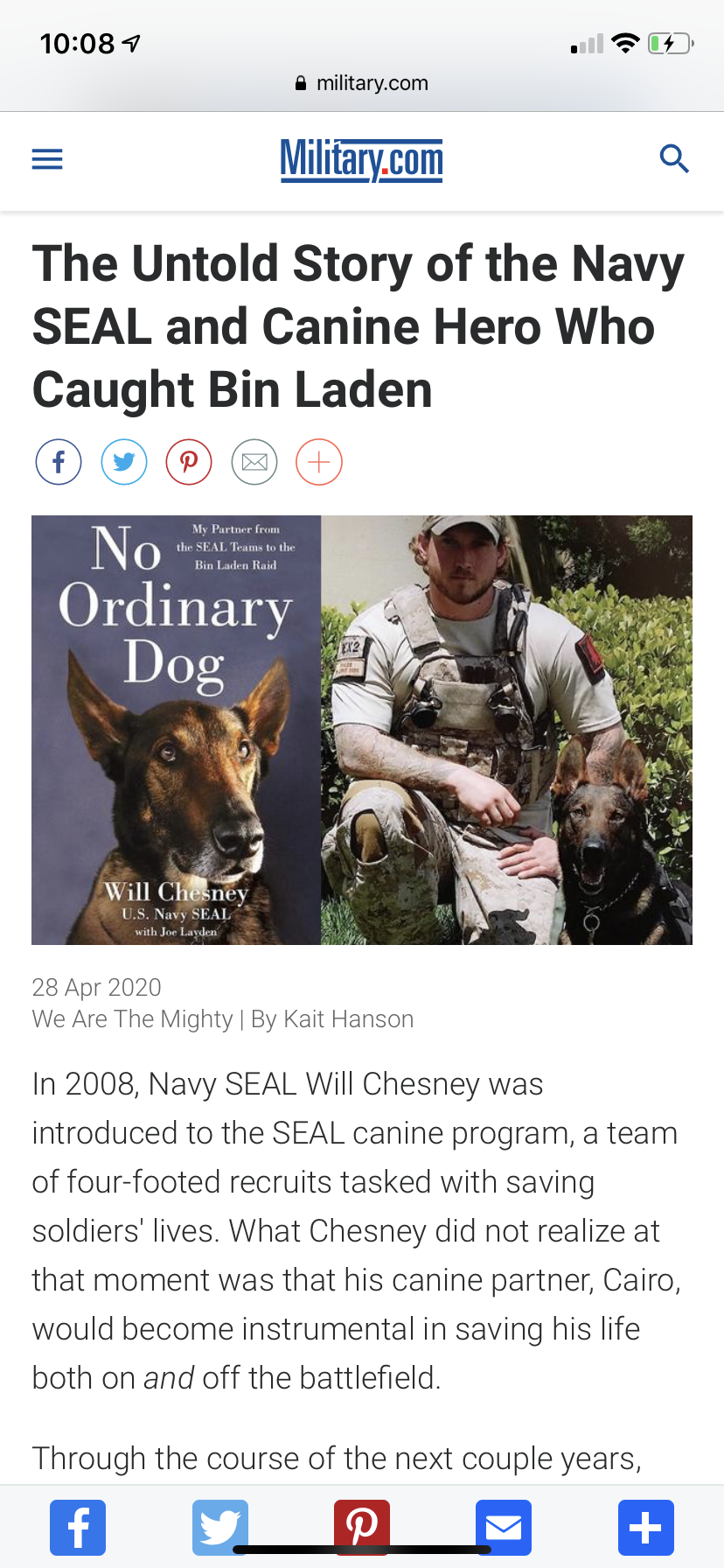 Military.com + We Are The Mighty - No Ordinary Dog