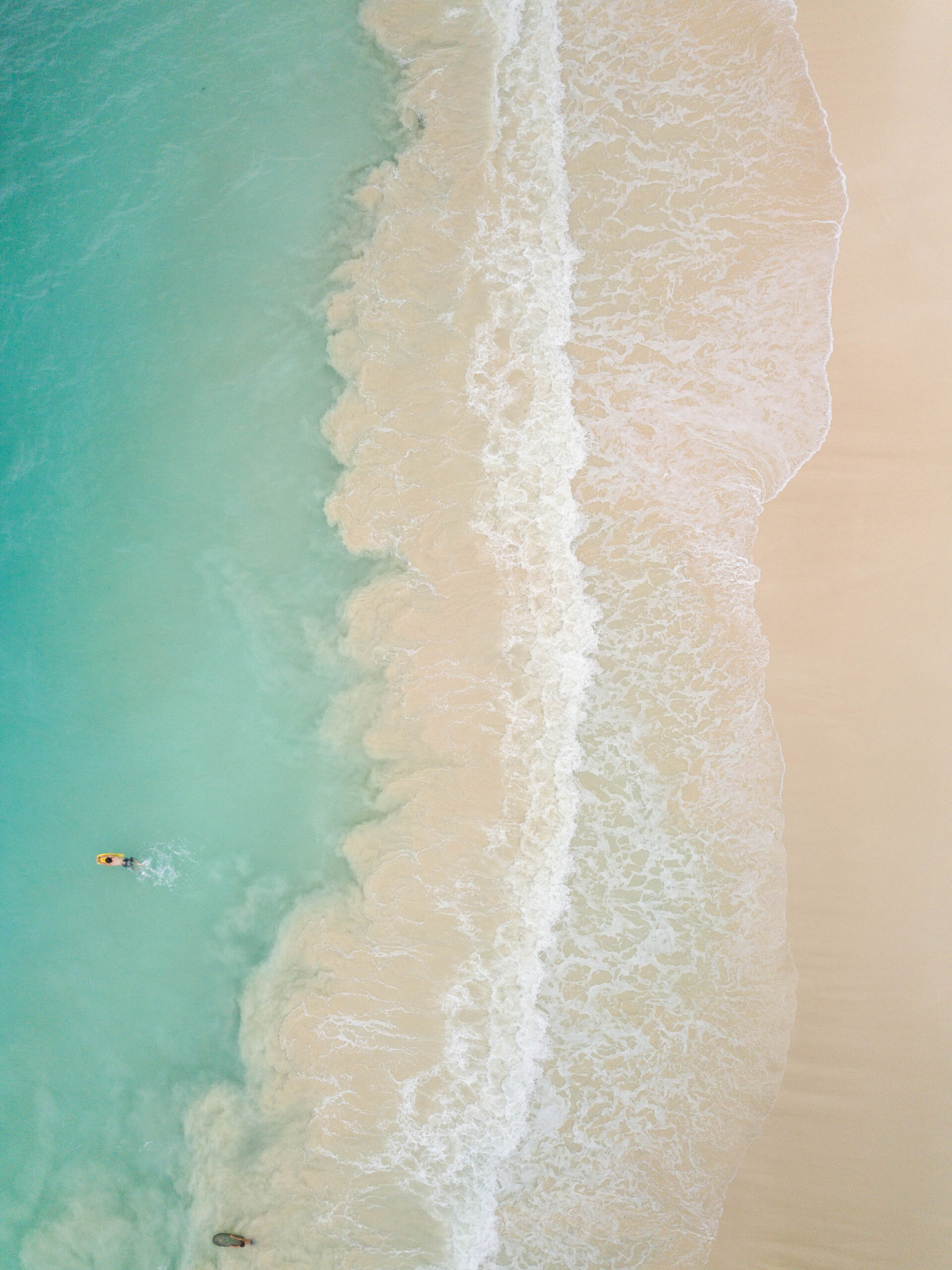Aerial beach photograph of Waimanalo Beach - White sand with turquoise ocean