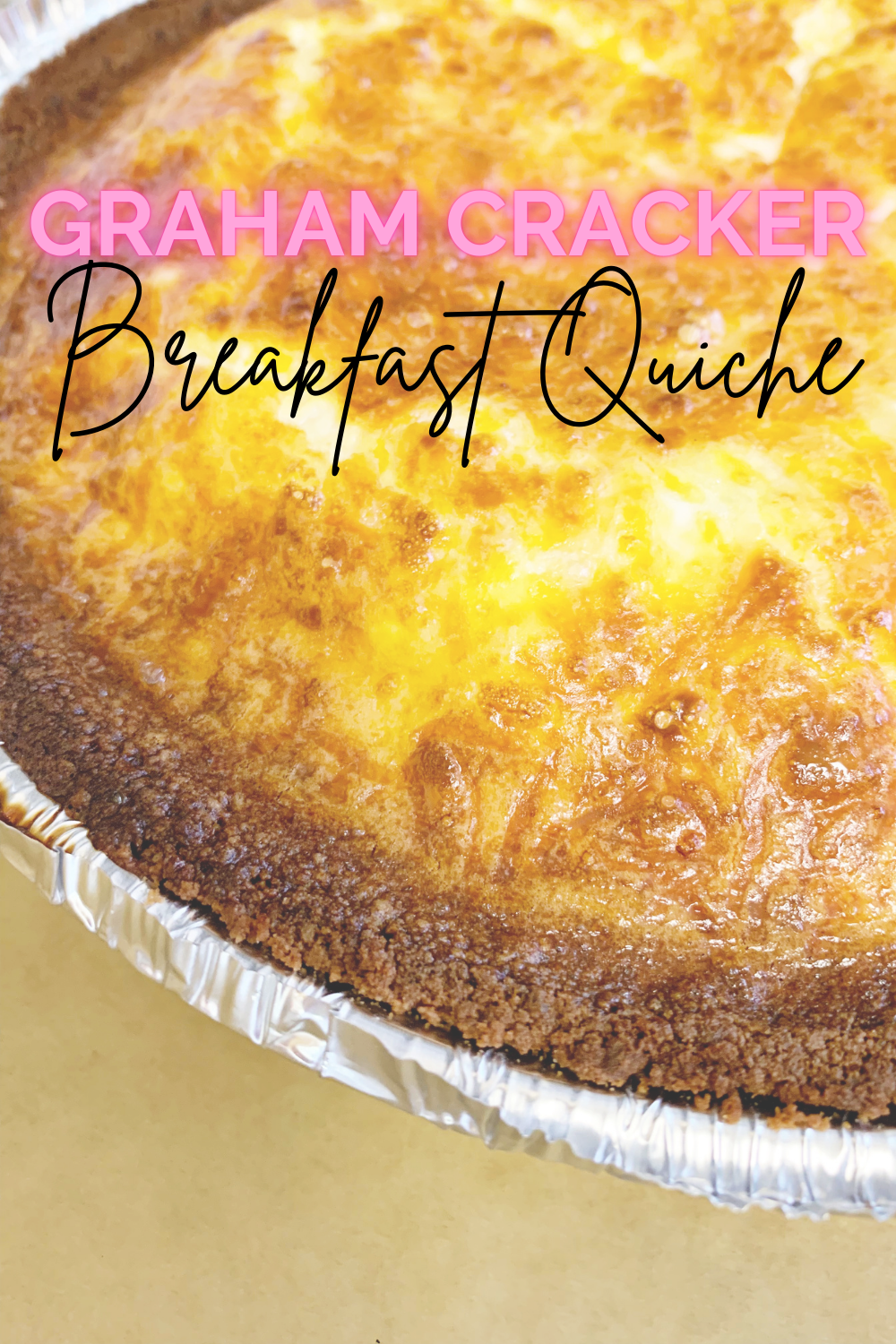 Easy Graham Cracker Crust Quiche - Looking for a quick and easy breakfast recipe? This graham cracker crust quiche is the answer! | Breakfast Quiche Recipe | What is quiche | Graham Cracker Crust Recipe