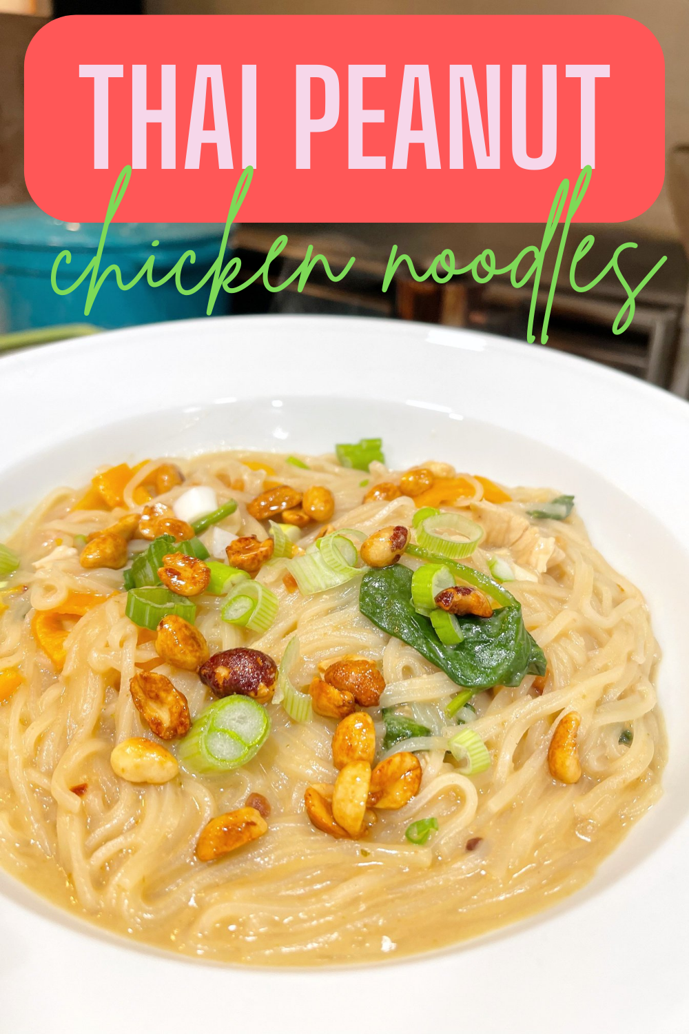 Thai Peanut Chicken Noodles - Looking for a simple weeknight recipe? Thai Peanut Chicken Noodles is the perfect combination of flavor and texture for a dinner the whole family will love.